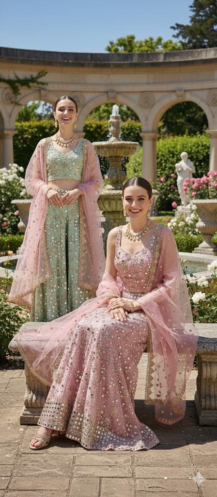 Sharara/flared plazo- 3 piece set