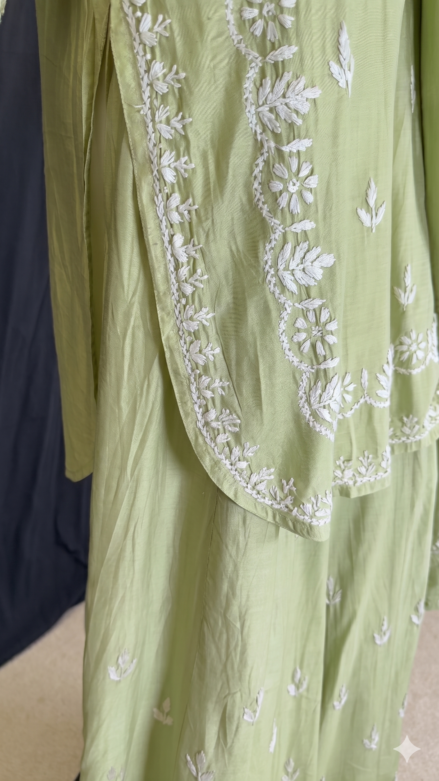 Light Mint Green Chanderi Cotton Silk Sharara Set