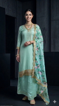 Light Mint Green Pure Upaada Silk Coord Set