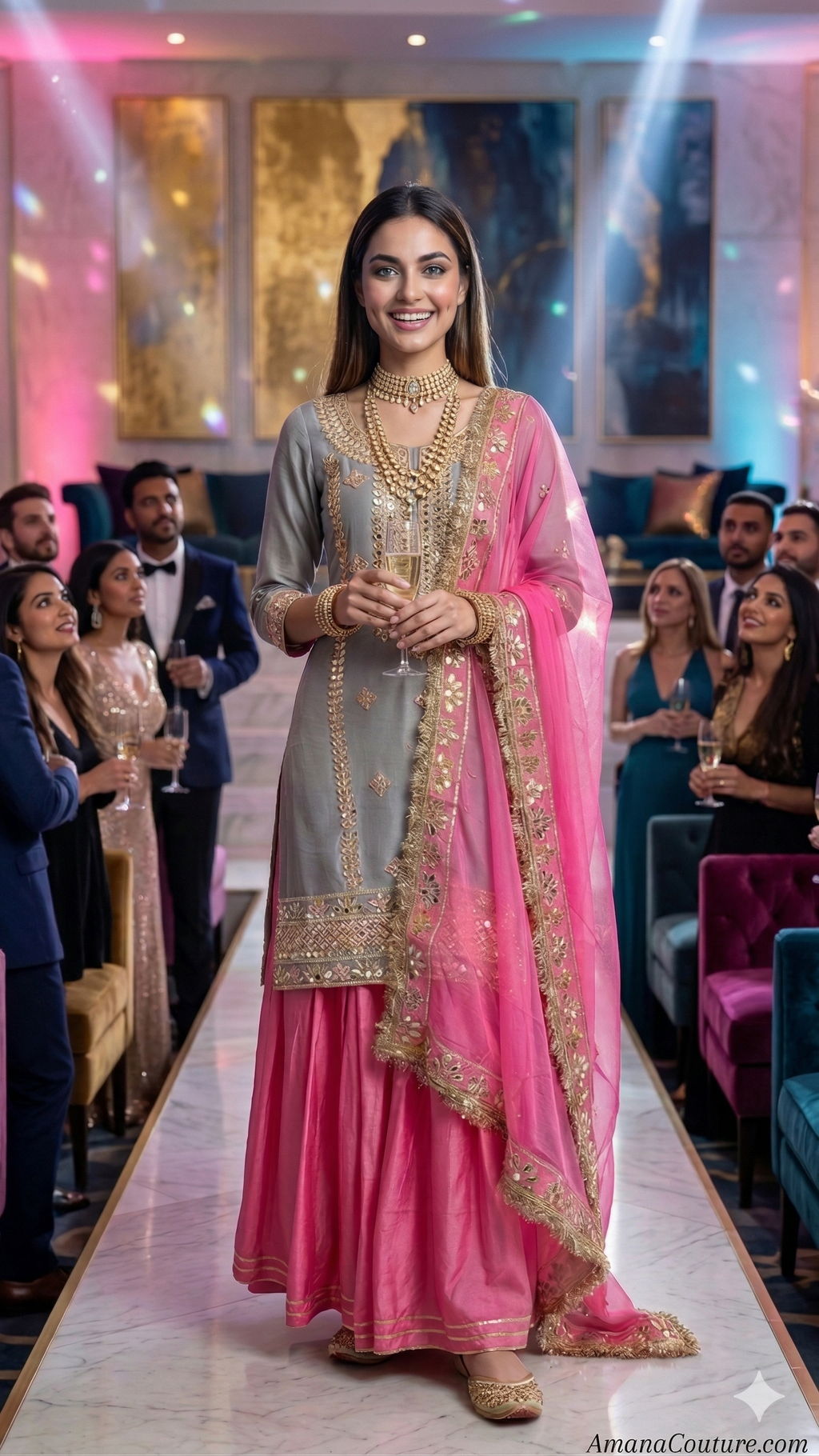 Soft Grey & Gulabi Pink Pure Upaada Silk Sharara Set