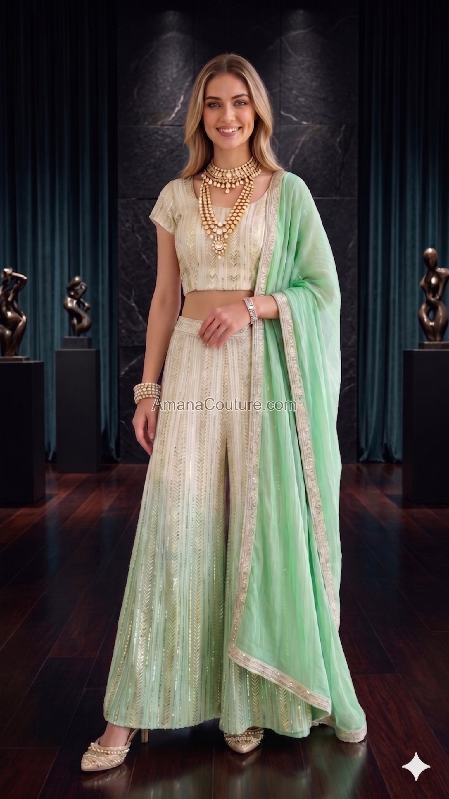 Bollywood Inspired Designer Sharara Set – 3 Piece ✨