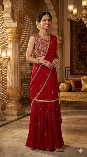 Lehenga saree-skirt saree