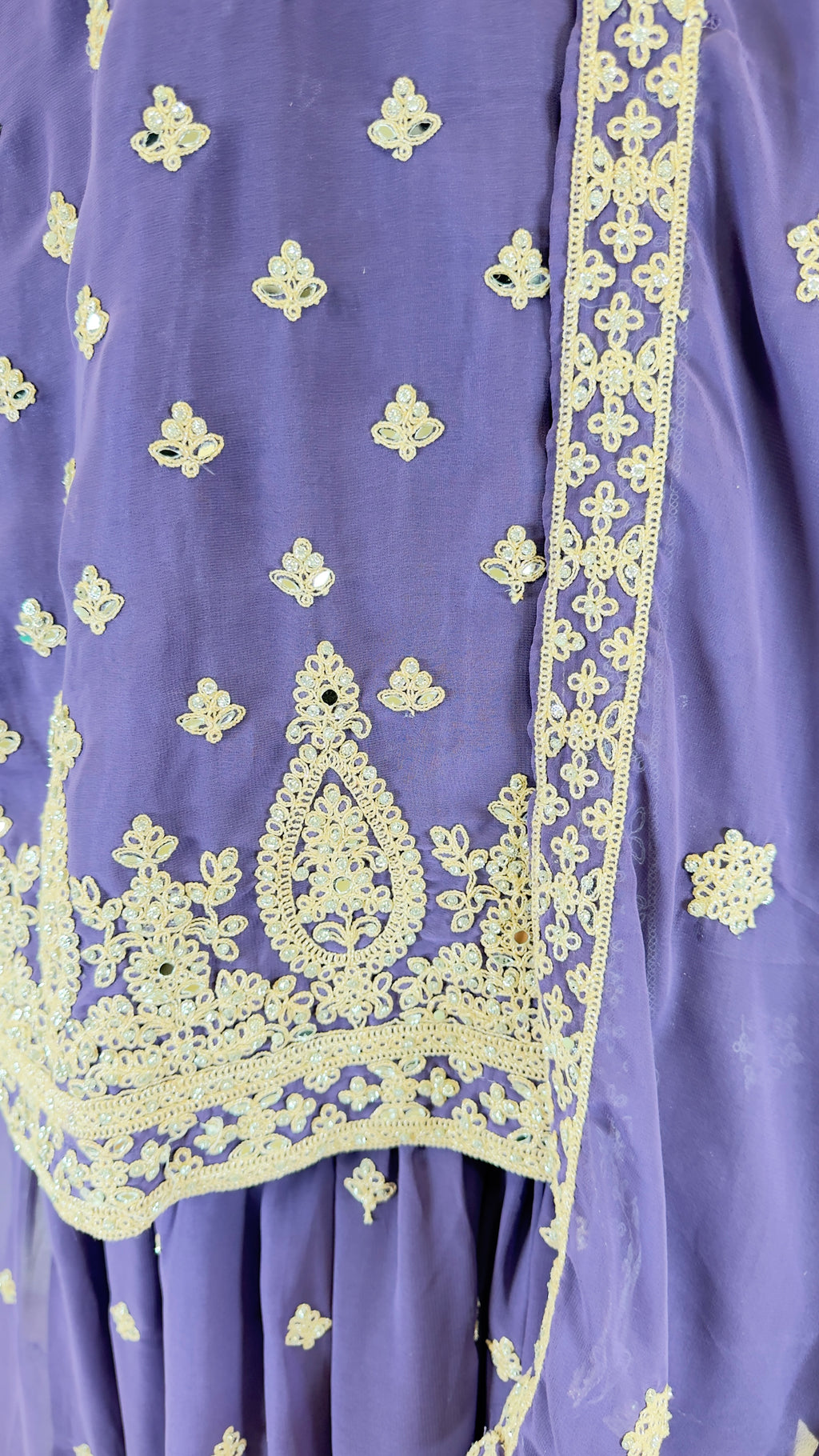 Purple Georgette Sharara Set