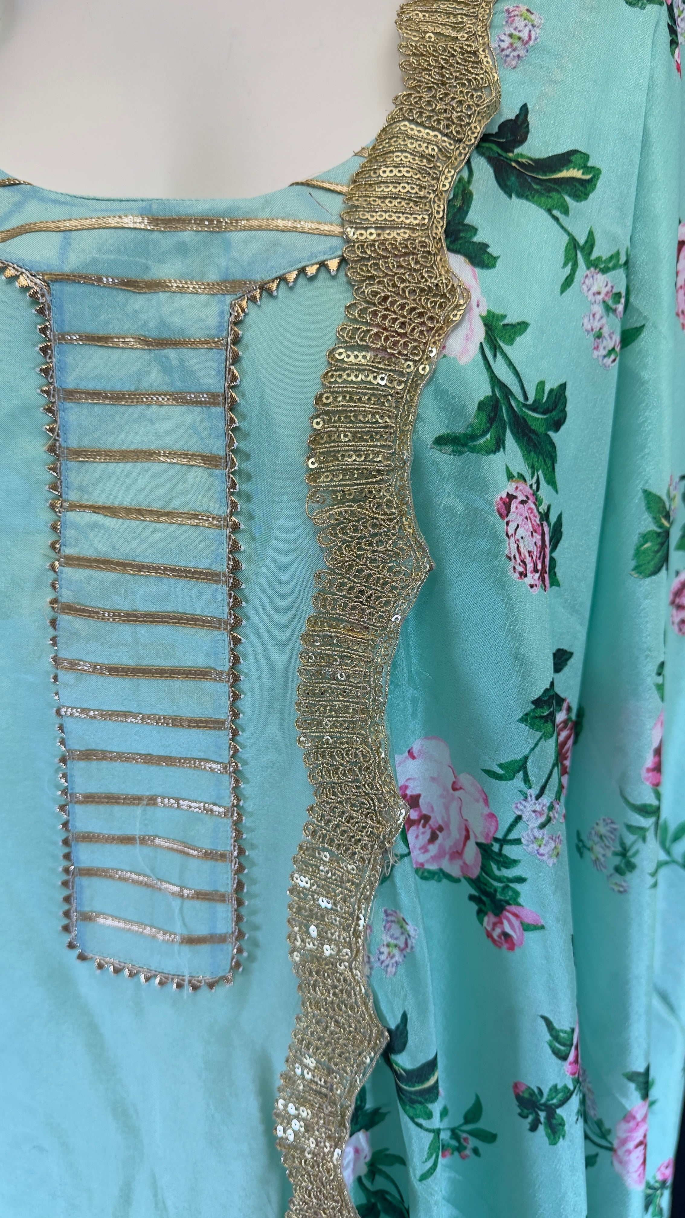 Light Mint Green Pure Upaada Silk Coord Set