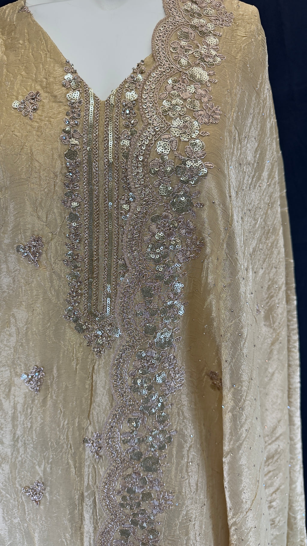 Shimmer Golden Palazzo Outfit | Plus Size Party & Wedding Wear