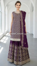 Burgundy Bliss Georgette Sharara Set
